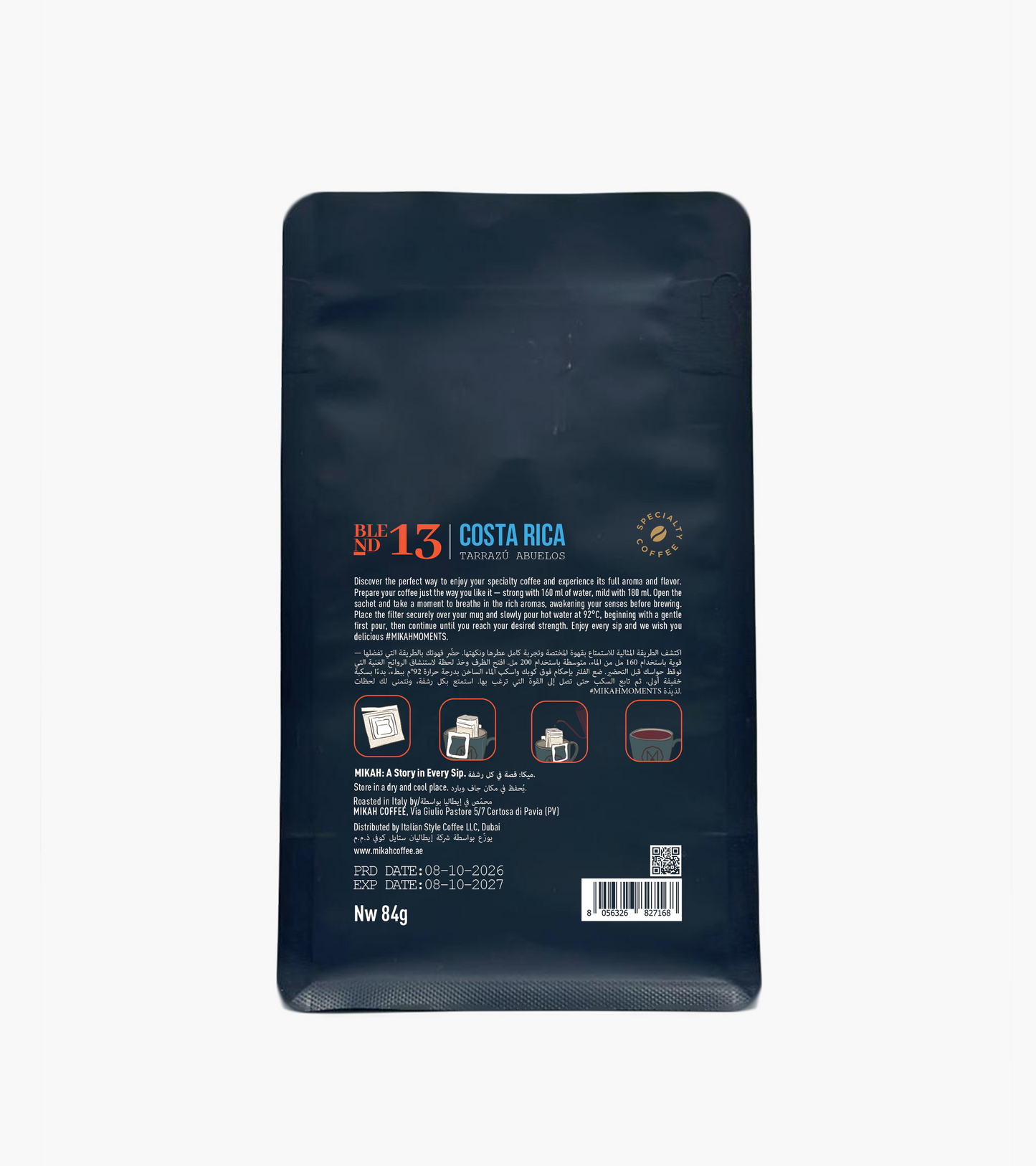 
                  
                    MIKAH Costa Rica Tarrazú Abuelos Specialty Pour Over Coffee 84g
                  
                